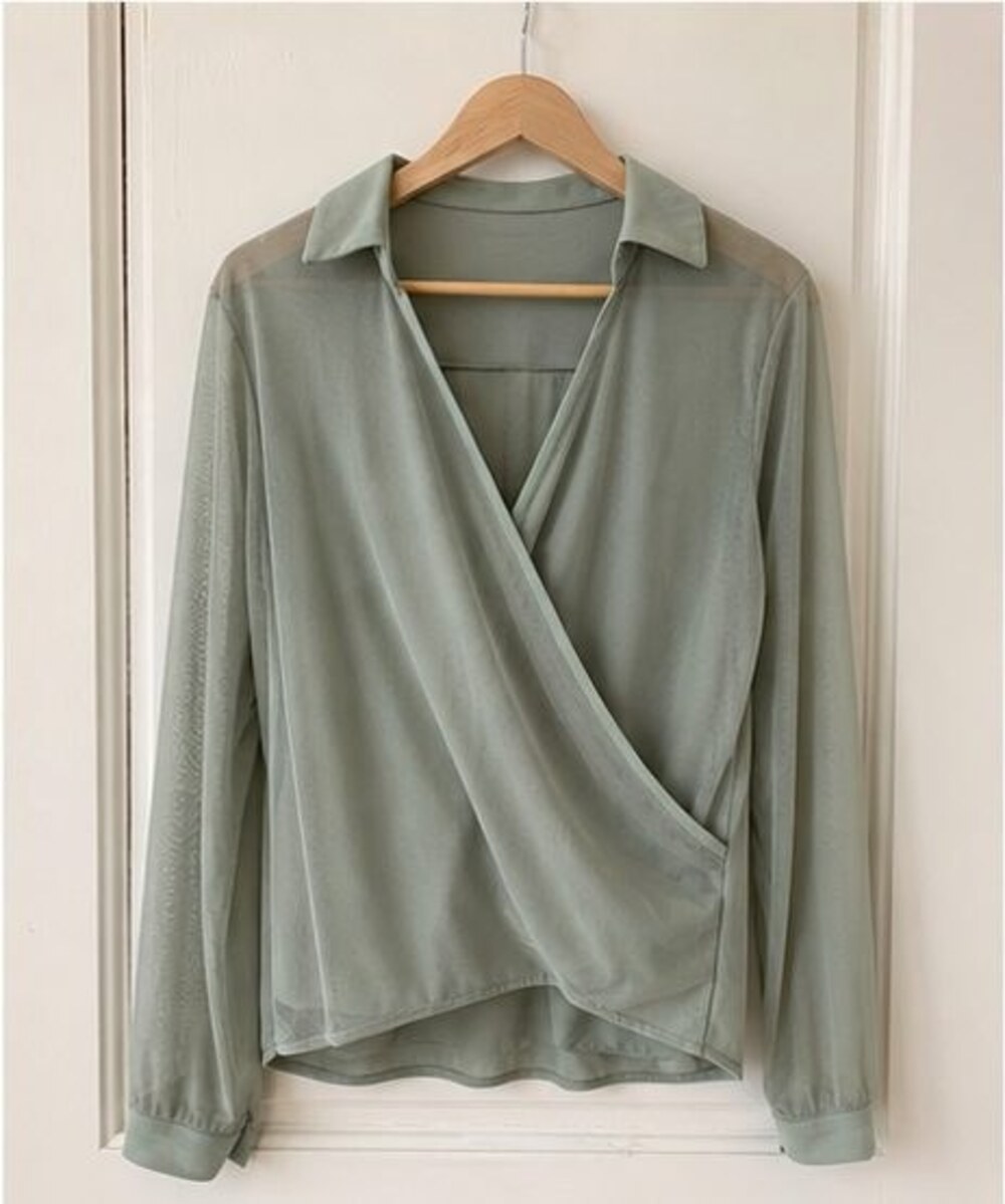 Sage Smocked Top